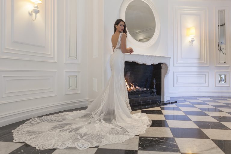 Lace edge detail wedding dress Melbourne