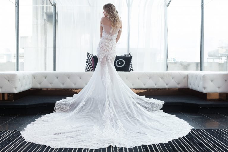 Modern lace wedding dress Melbourne