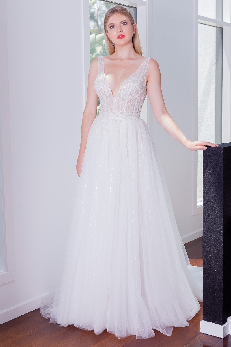 2026 beaded gown with option of Detachable skirt wedding Dresses Melbourne