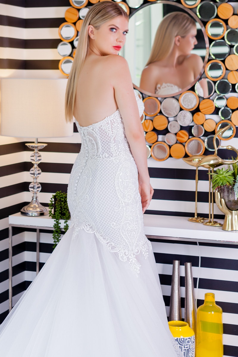 Low scoop back 2026 beaded wedding gown Melbourne