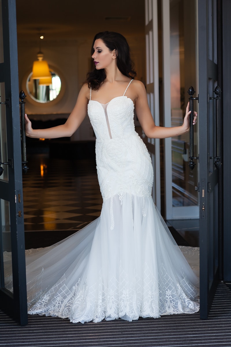 Fitted lace wedding gown Melbourne