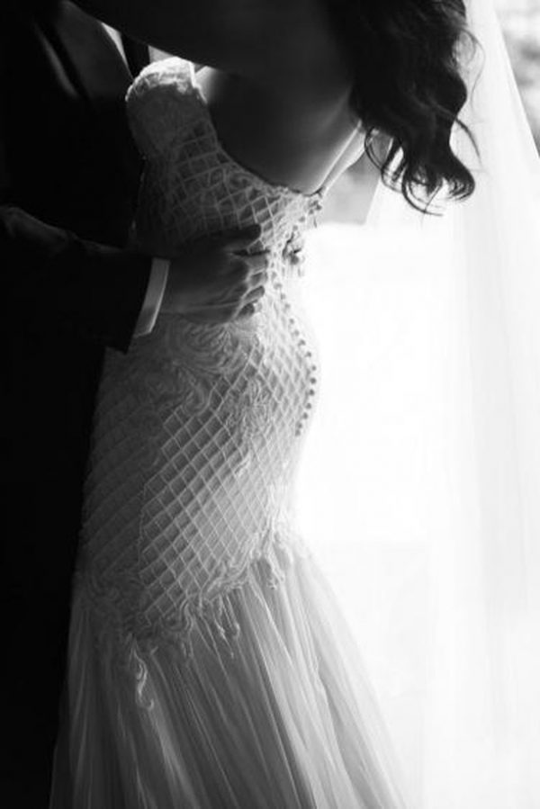 Pearl beaded wedding gown Melbourne
