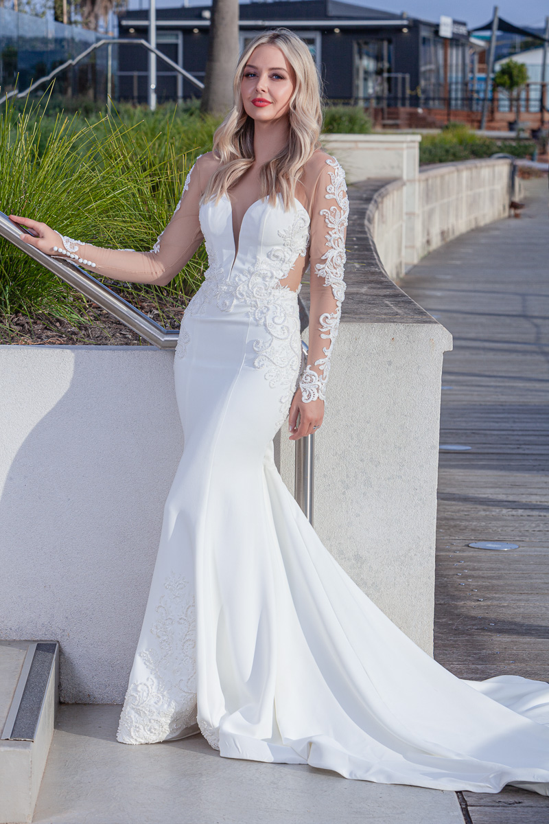 crepe wedding gown Melbourne