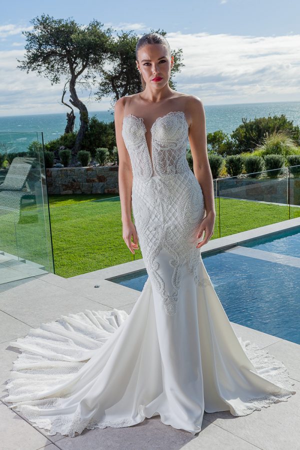fitted beaded gown made in Melbourne