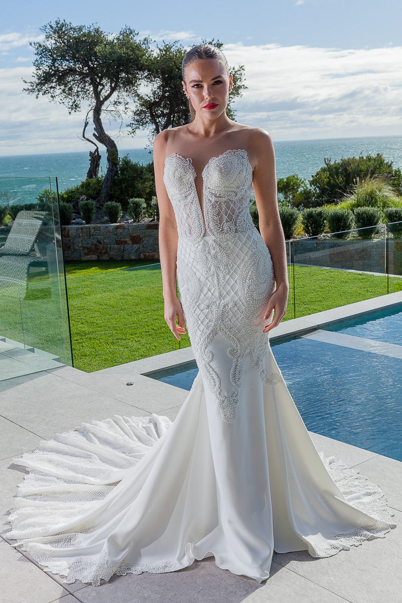 fitted beaded gown made in Melbourne