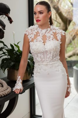fitted crepe wedding dress Melbourne