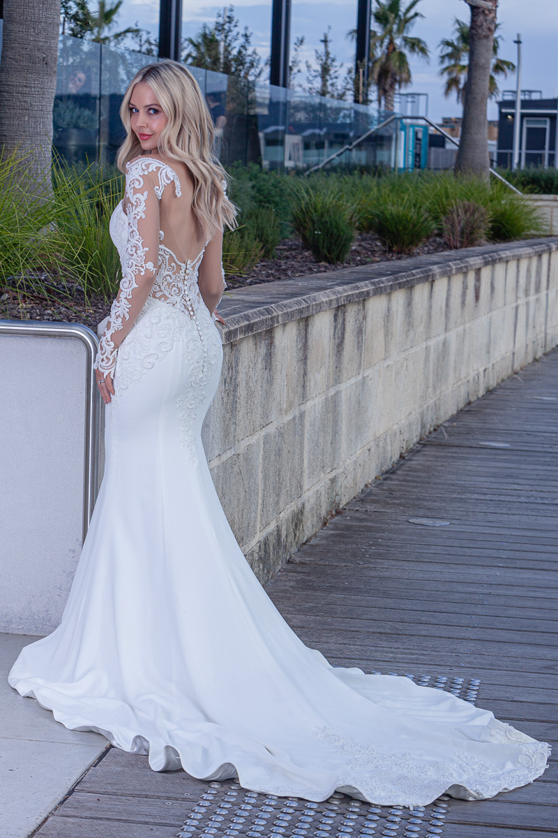 keyhole back bridal gown Melbourne