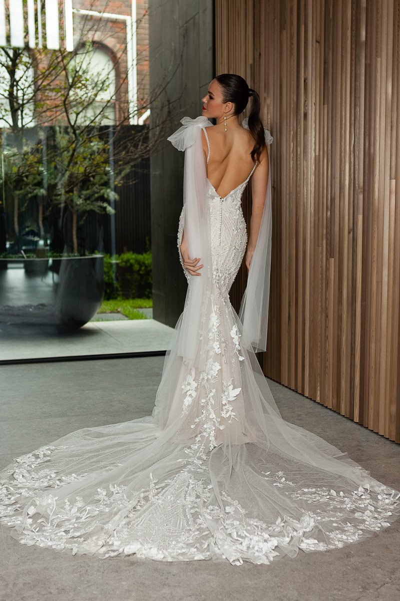 low back beaded bridal gown Melbourne