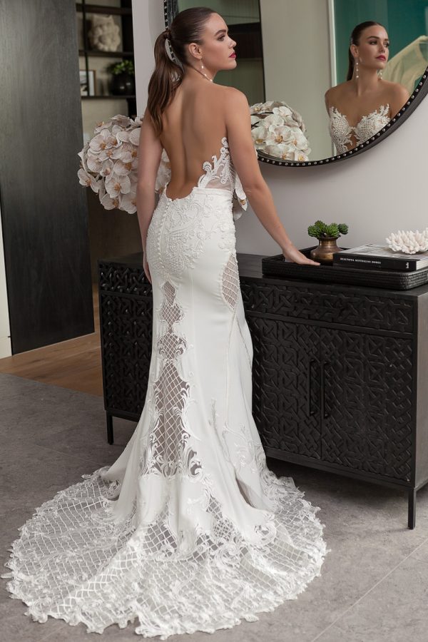2024 low back beaded wedding dress Melbourne