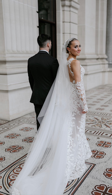 2026 wedding dress with lace flowers