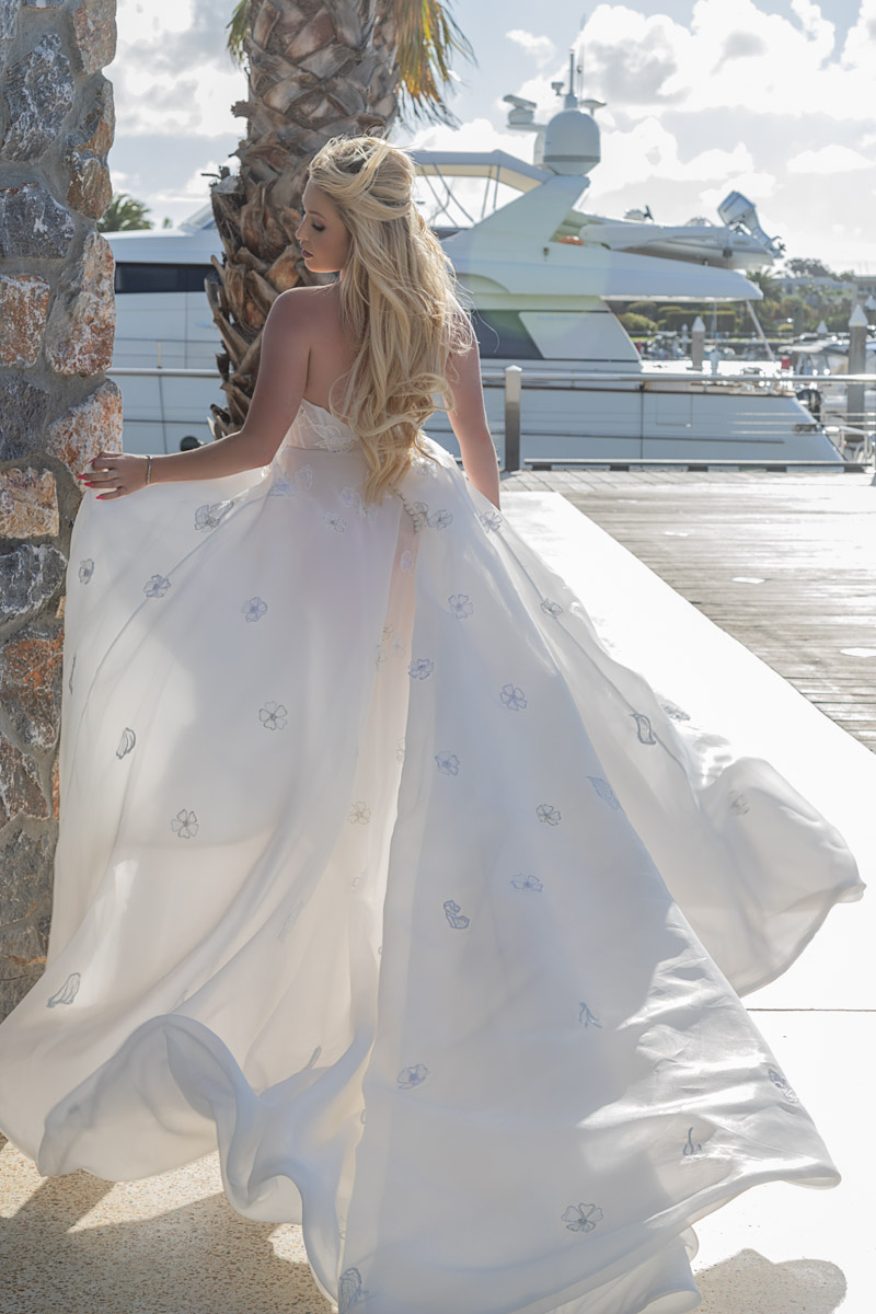 flower beaded wedding gown